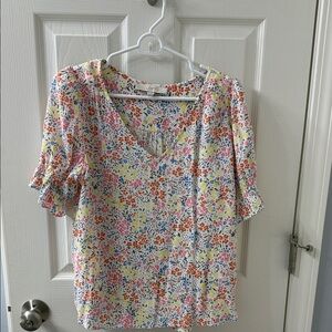 LOFT Multicolor Floral Blouse